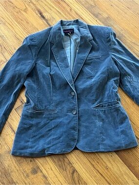 Vintage Velvet Blazer in Slate Blue